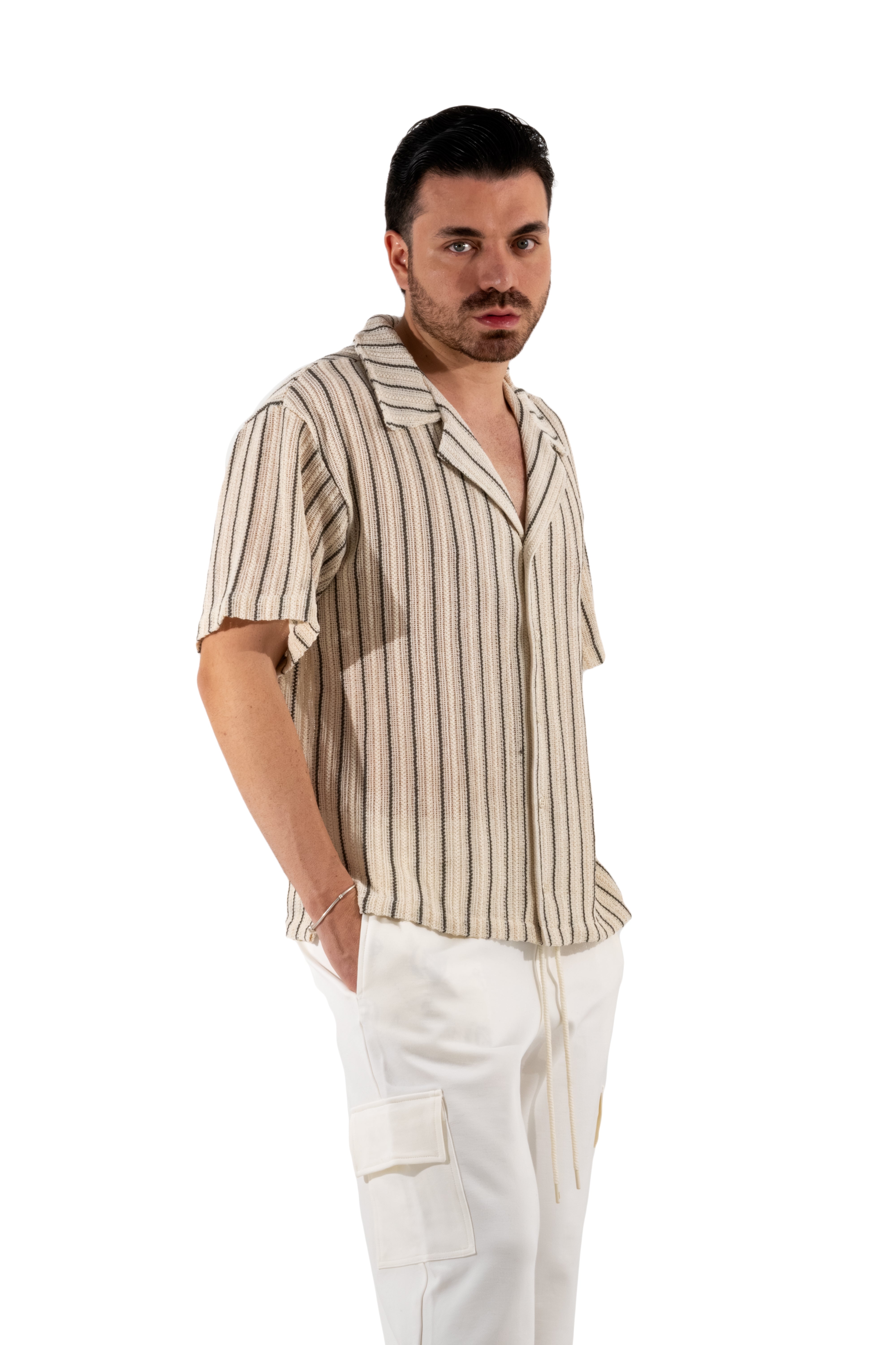 STRIPES SHIRT BEIGE